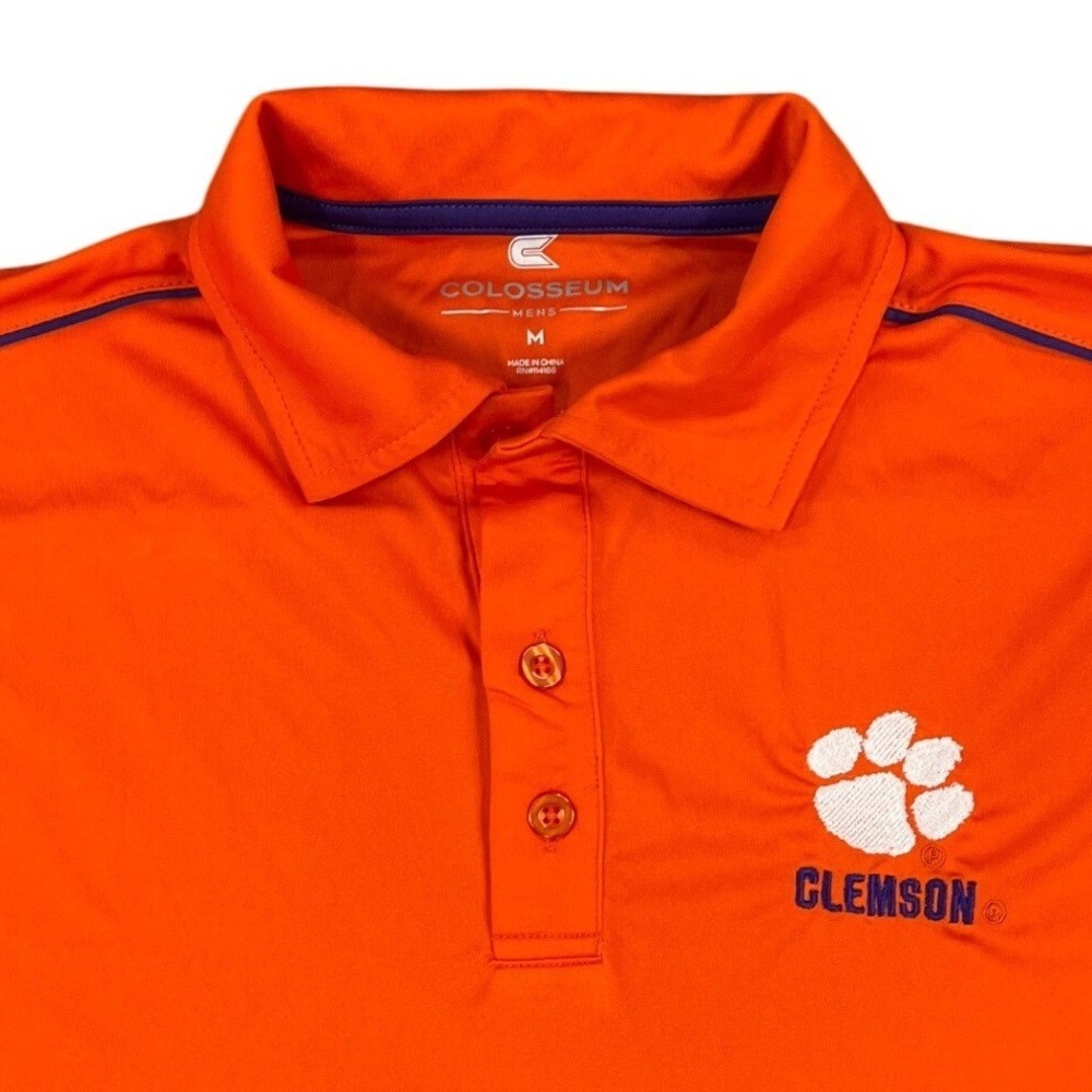 NWT Colosseum Clemson Tigers Orange Men's Polo‎ Shirt M Short Sleeve NCAA